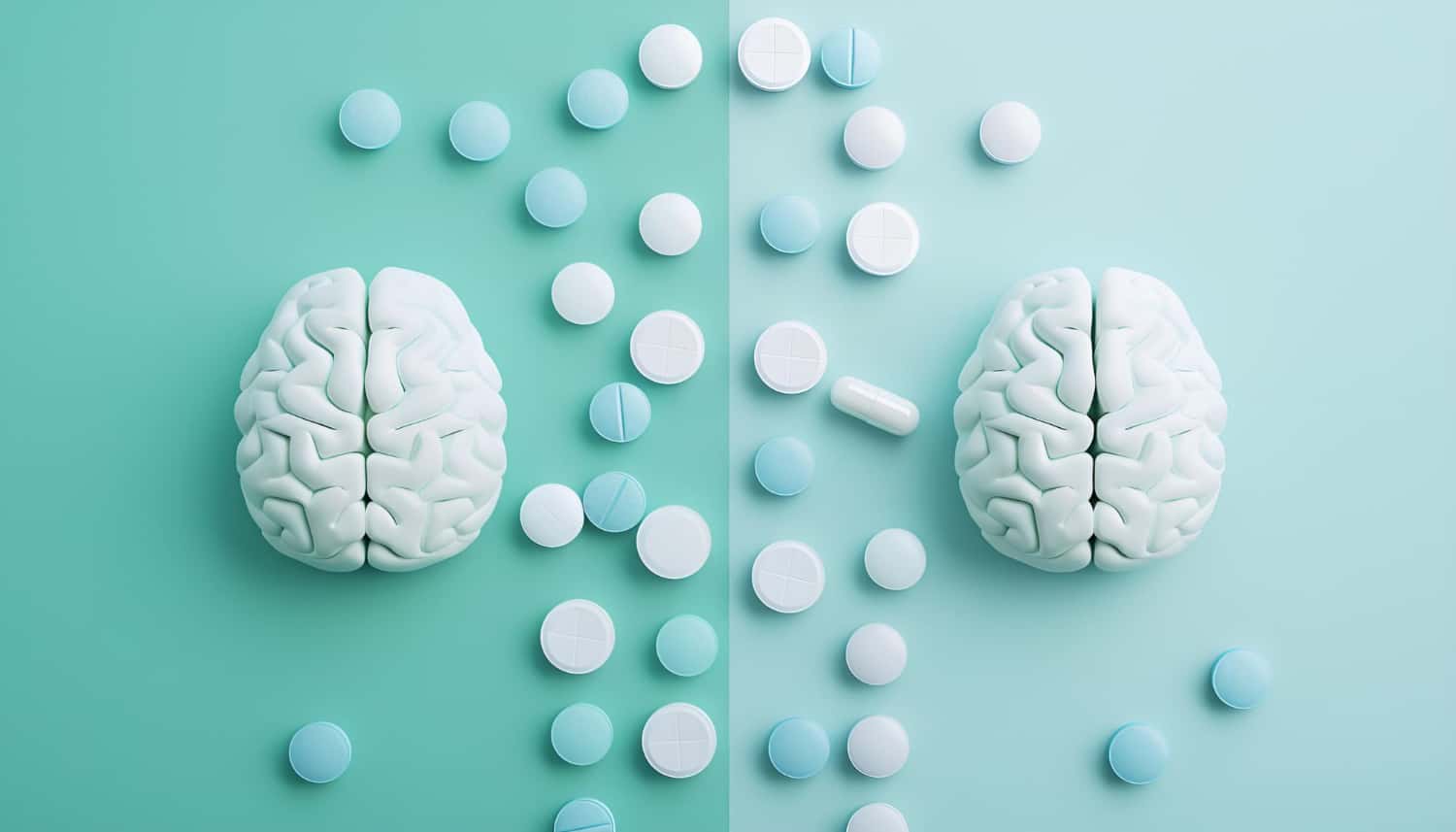 Image with brains and pills