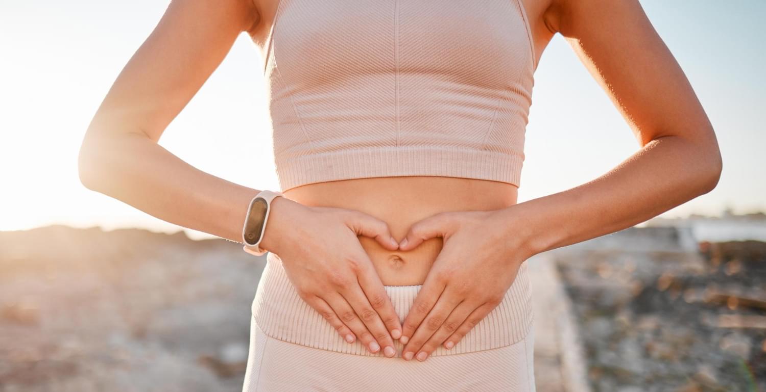 Woman showing her stomach