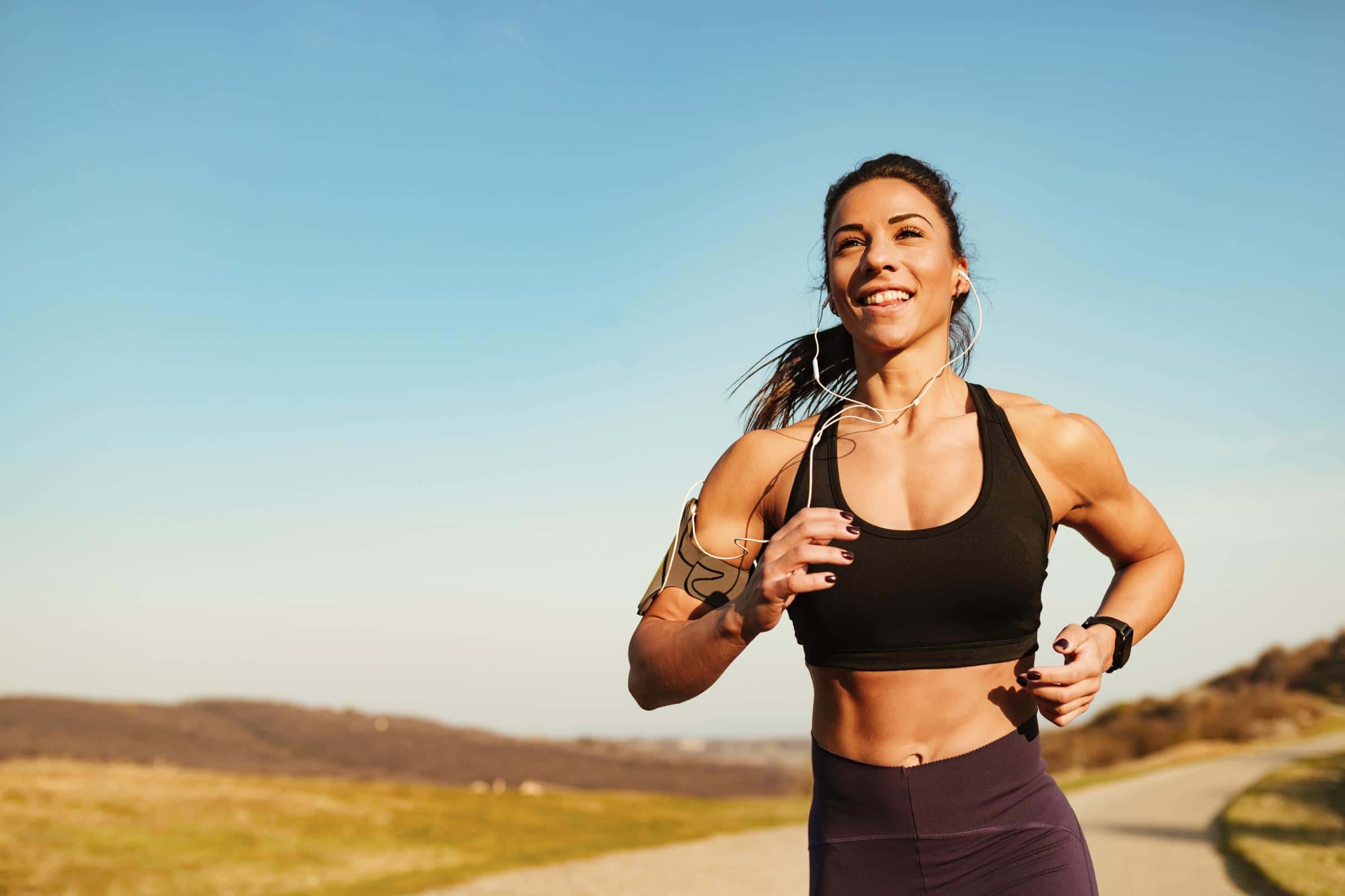 Young woman running