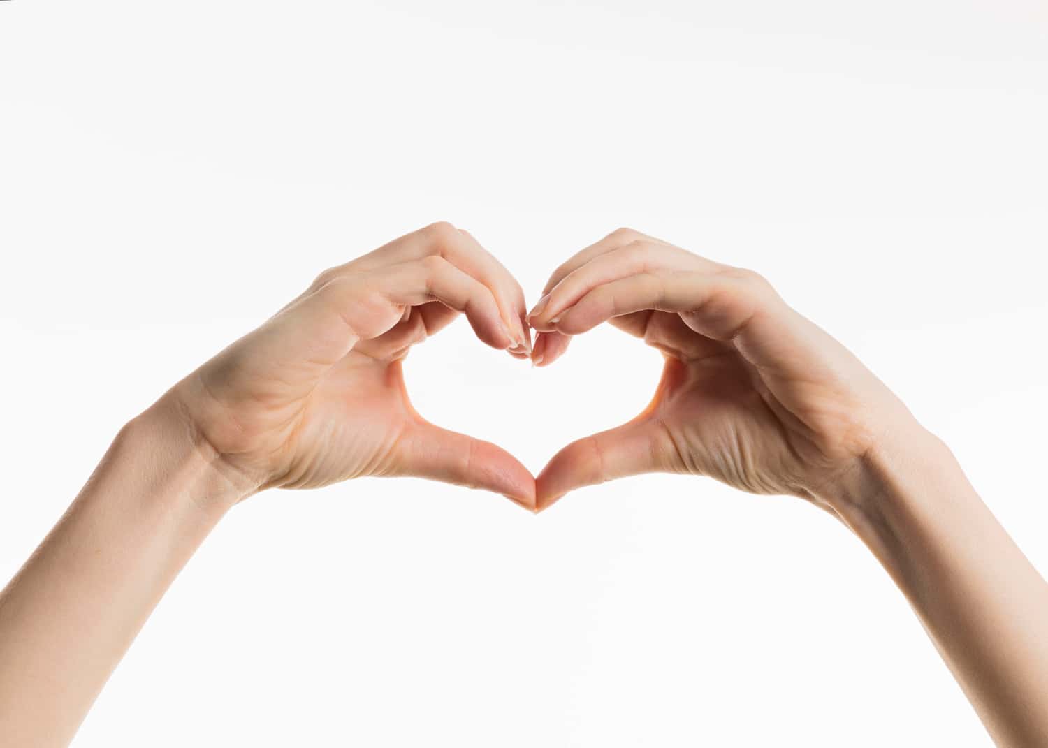Hands in a heart shape