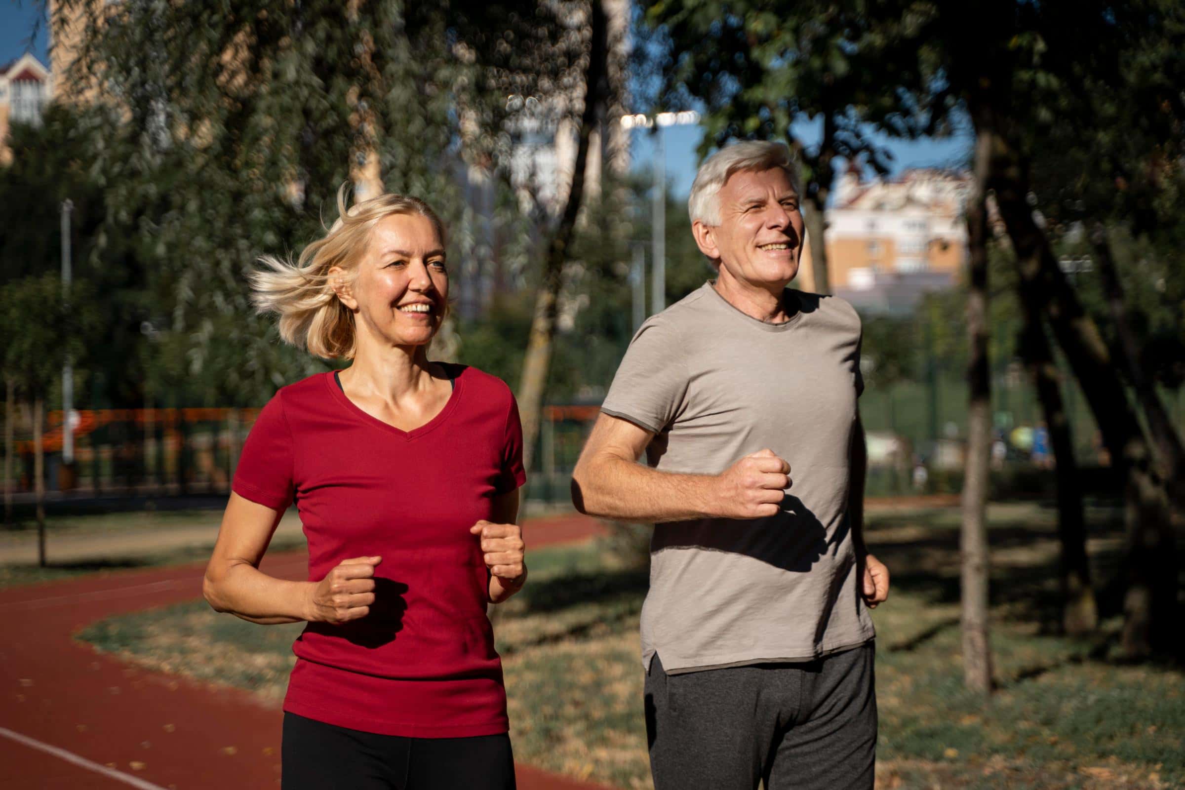 Middle Aged People Running