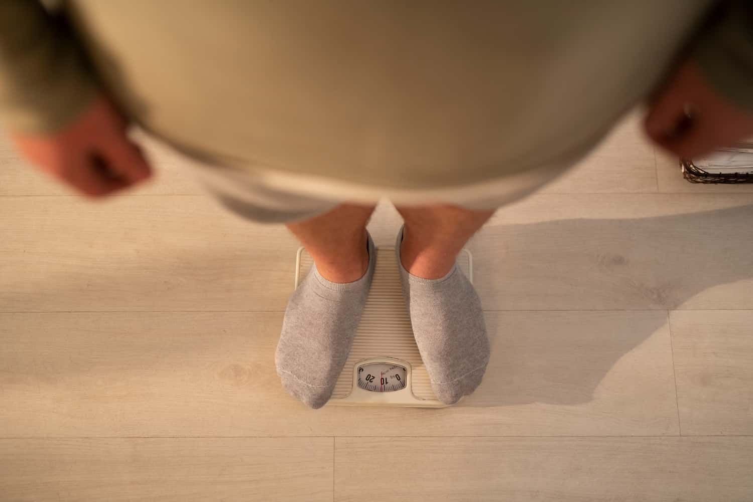 Person checking their weight